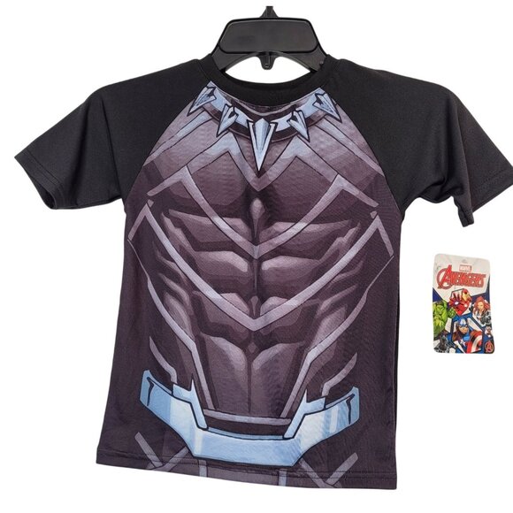 Marvel Avengers Boy's Black Panther Short Sleeve Graphic T-Shirt Black Size 5/6 - Picture 1 of 7